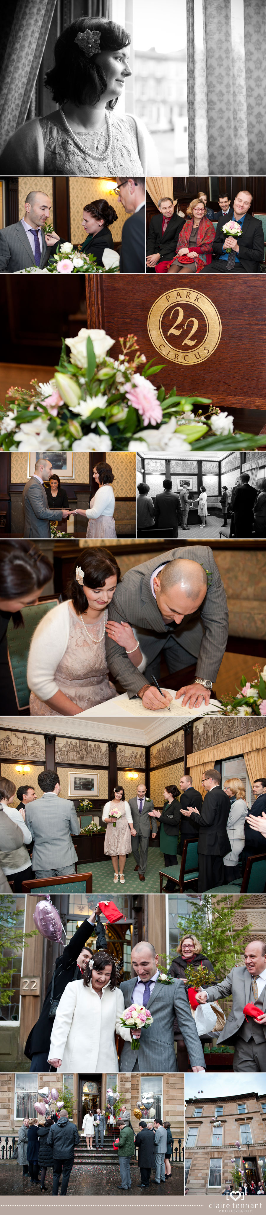 wedding photography at Park Circus in Glasgow