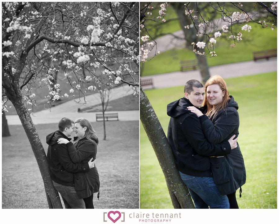 pre-wedding shoot in Princes Street Gardens