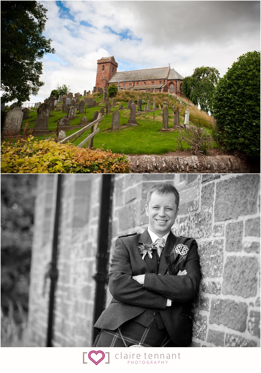 St Vigeans Church wedding groom