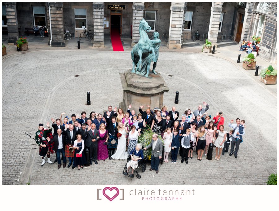 edinburgh City Chambers Wedding group photo