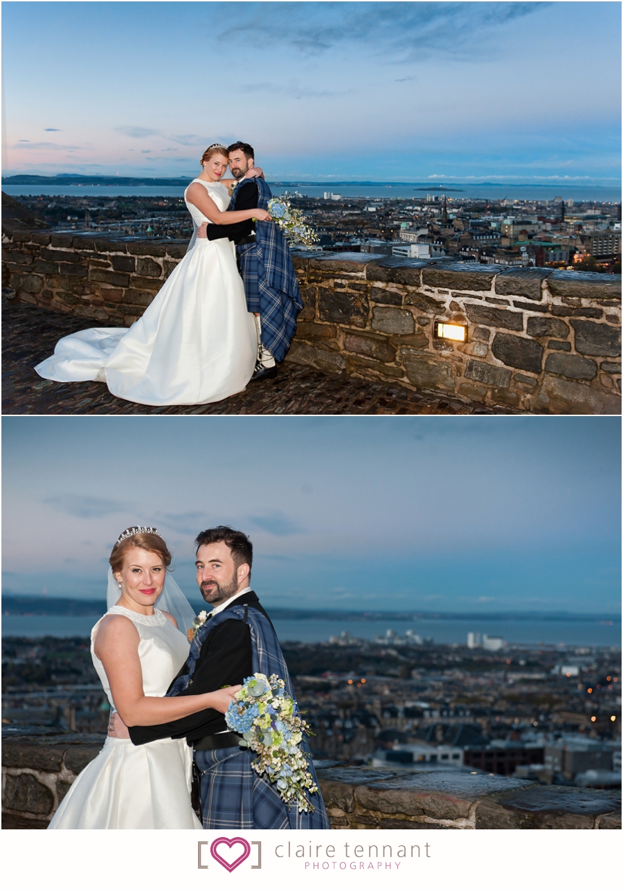 Beautiful St Giles Cathedral and Edinburgh Castle Wedding