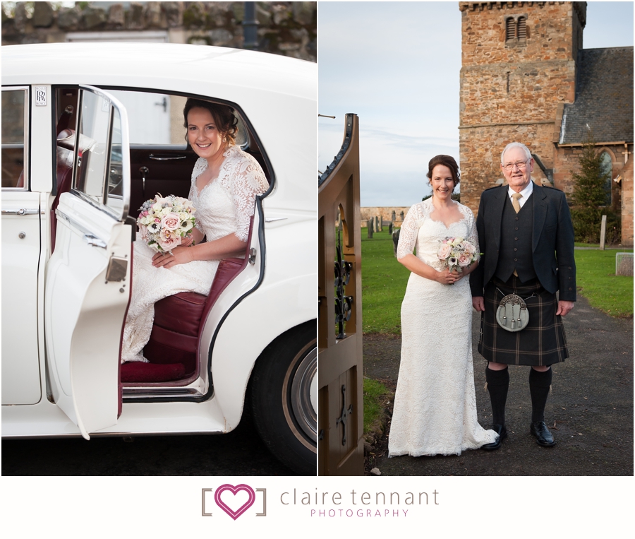 Aberlady Church arrival