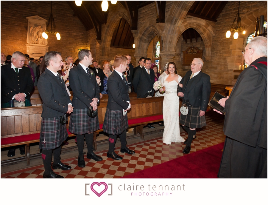 Aberlady Church wedding ceremony