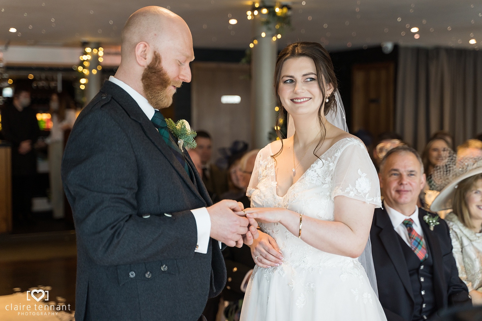 Winter Wedding ceremony at Orocco Pier