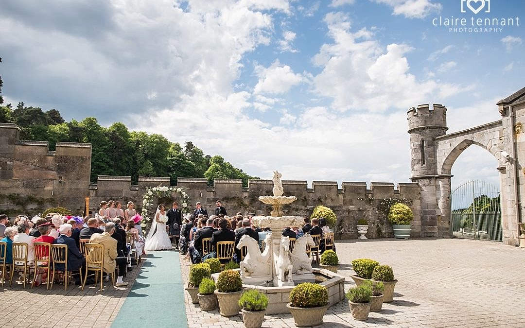 Summer outdoor wedding  at Dundas  Castle 